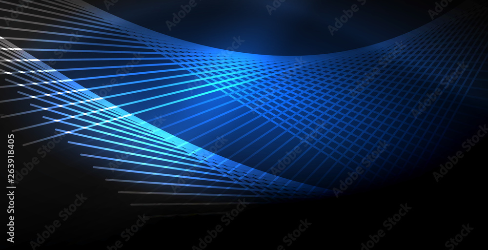 Naklejka premium Neon color abstract lines