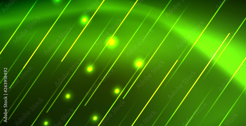 Obraz premium Neon glowing wave, magic energy and light motion background
