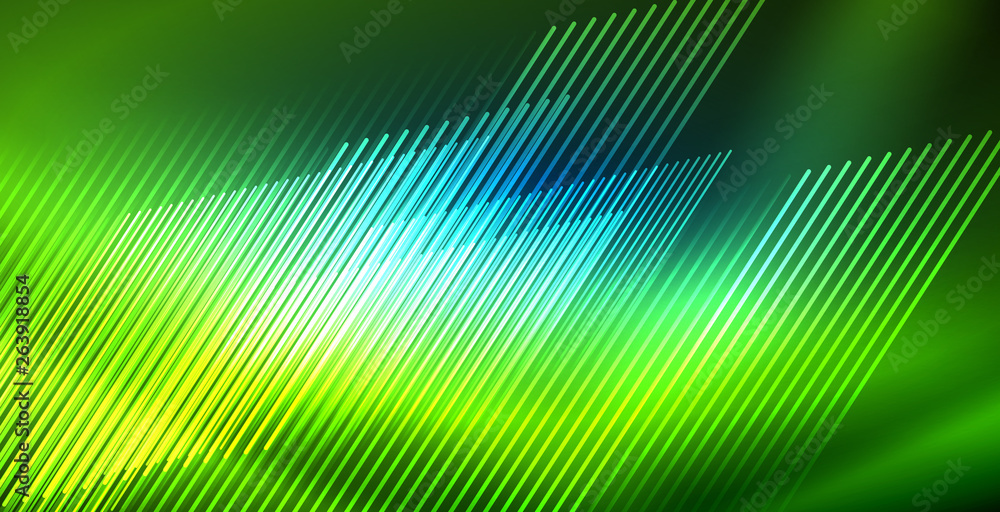 Neon glowing techno lines, blue hi-tech futuristic abstract background template with lights Neon glowing techno lines, blue hi-tech futuristic abstract background template with lights
