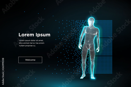 Wireframe polygon man