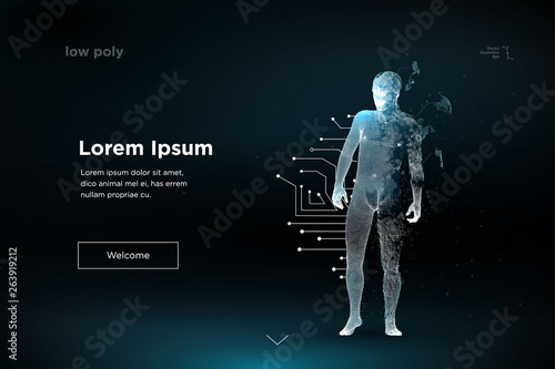 Wireframe polygon man
