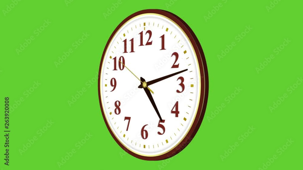 Wall clock on a green background 00:00 TimeLapse Wall clock on a green background 00:00 TimeLapse