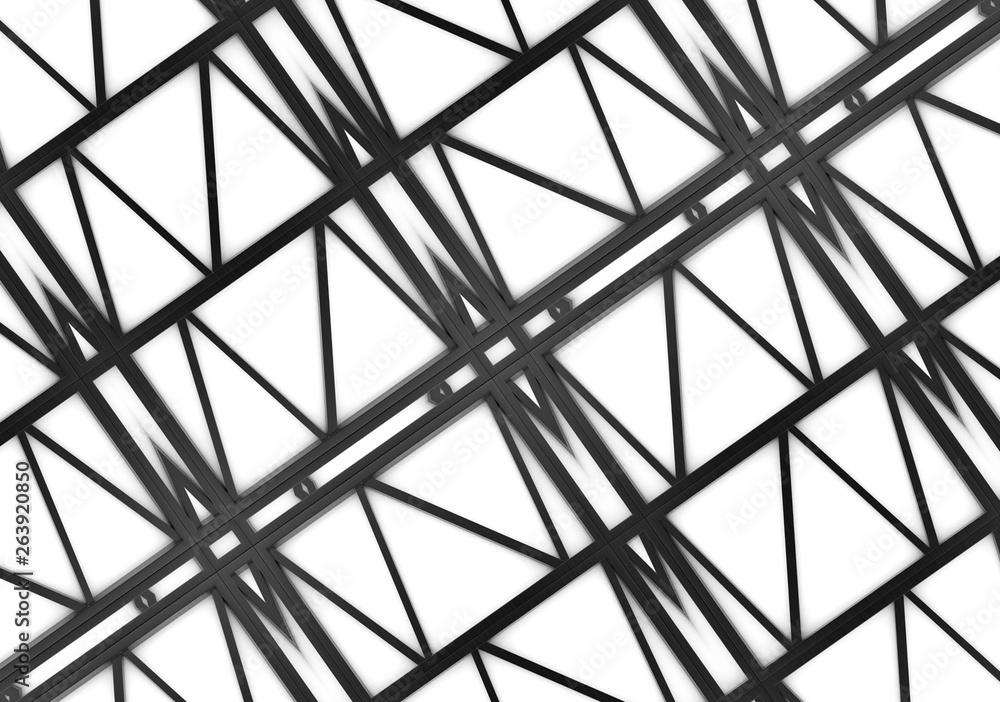 3d rendering. random modern black zig zag line pattern on white wall background. 3d rendering. random modern black zig zag line pattern on white wall background.