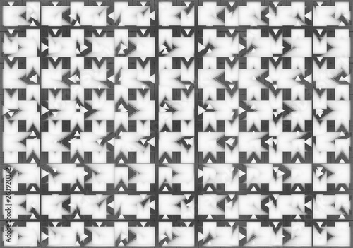 3d rendering. modern random triangle geometric grid pattern wall design background.