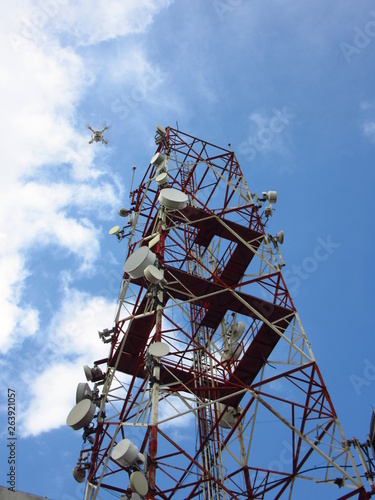 cellular tower and drone