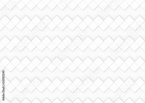 3d rendering. seamless modern white diagonal square zig zaggrid pattern wall design texture background.