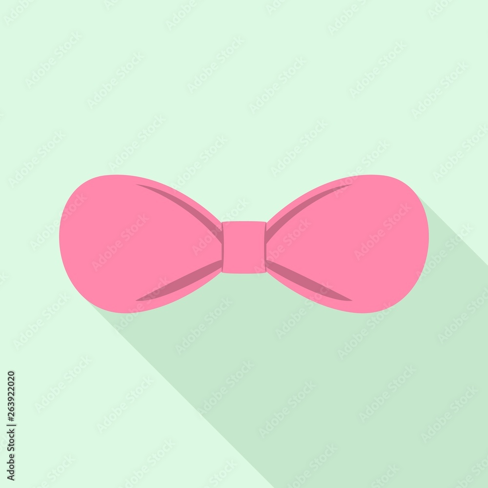 Light pink bow tie icon. Flat illustration of light pink bow tie vector icon for web design Light pink bow tie icon. Flat illustration of light pink bow tie vector icon for web design