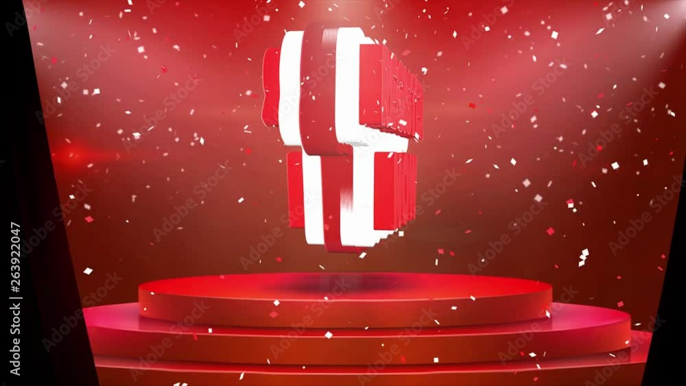 Register Now Text Animation on 3d Stage Podium Carpet. Reval Red ...