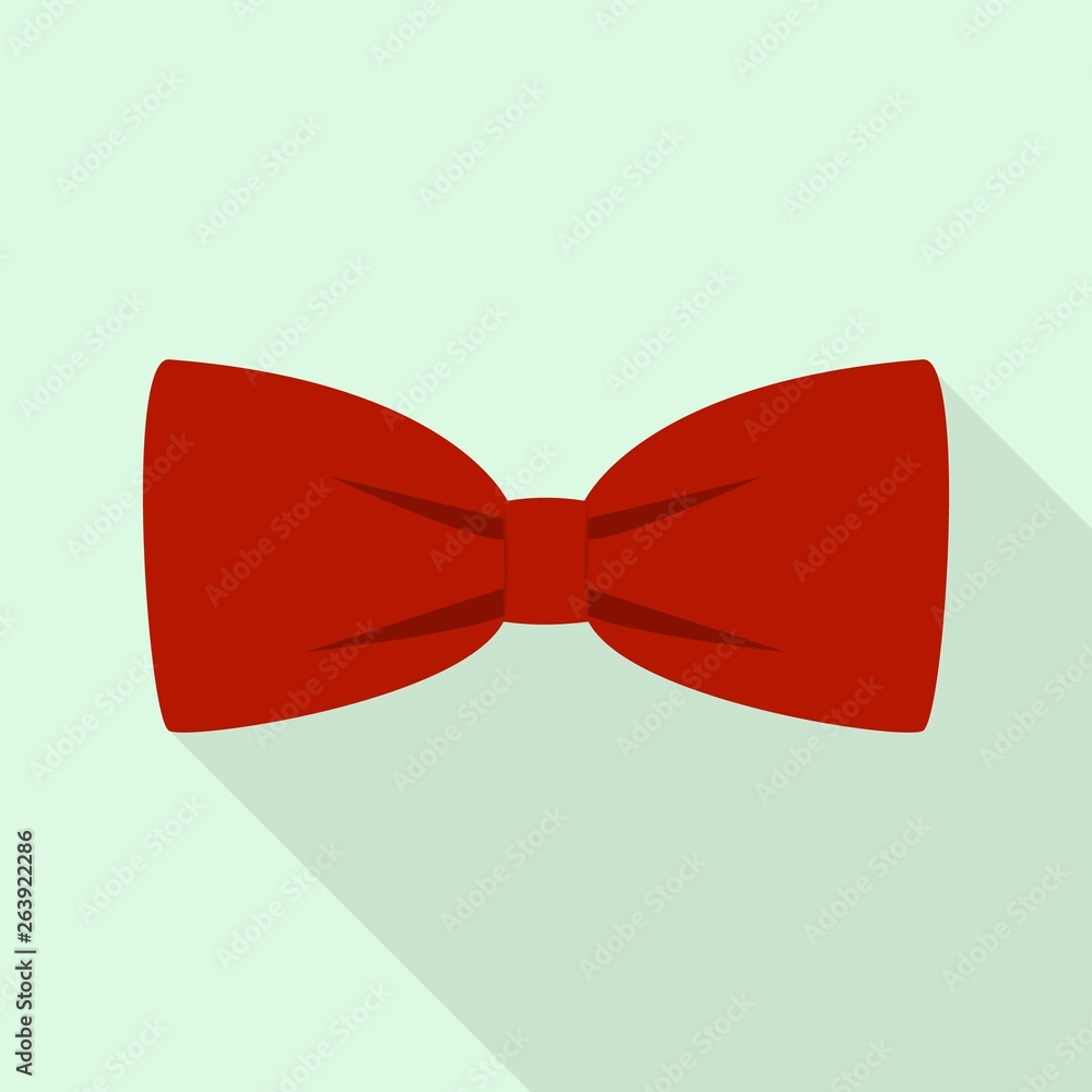 Red bow tie icon. Flat illustration of red bow tie vector icon for web design