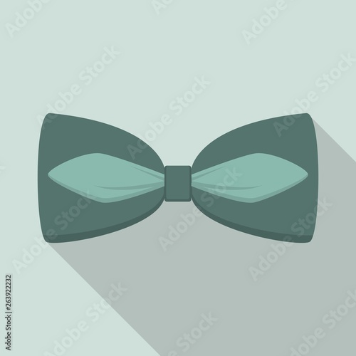 Green bow tie icon. Flat illustration of green bow tie vector icon for web design