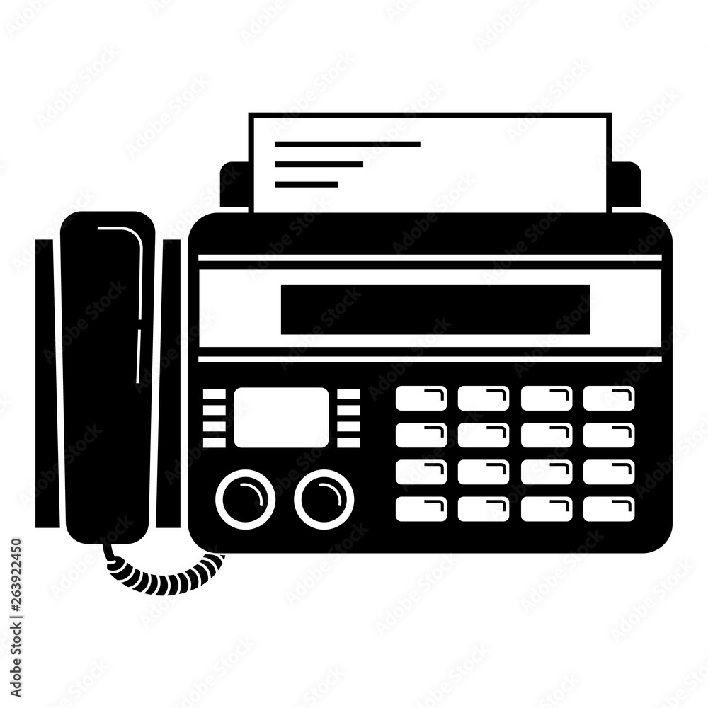 Phone fax top view icon. Simple illustration of phone fax top view vector icon for web design isolated on white background Phone fax top view icon. Simple illustration of phone fax top view vector icon for web design isolated on white background