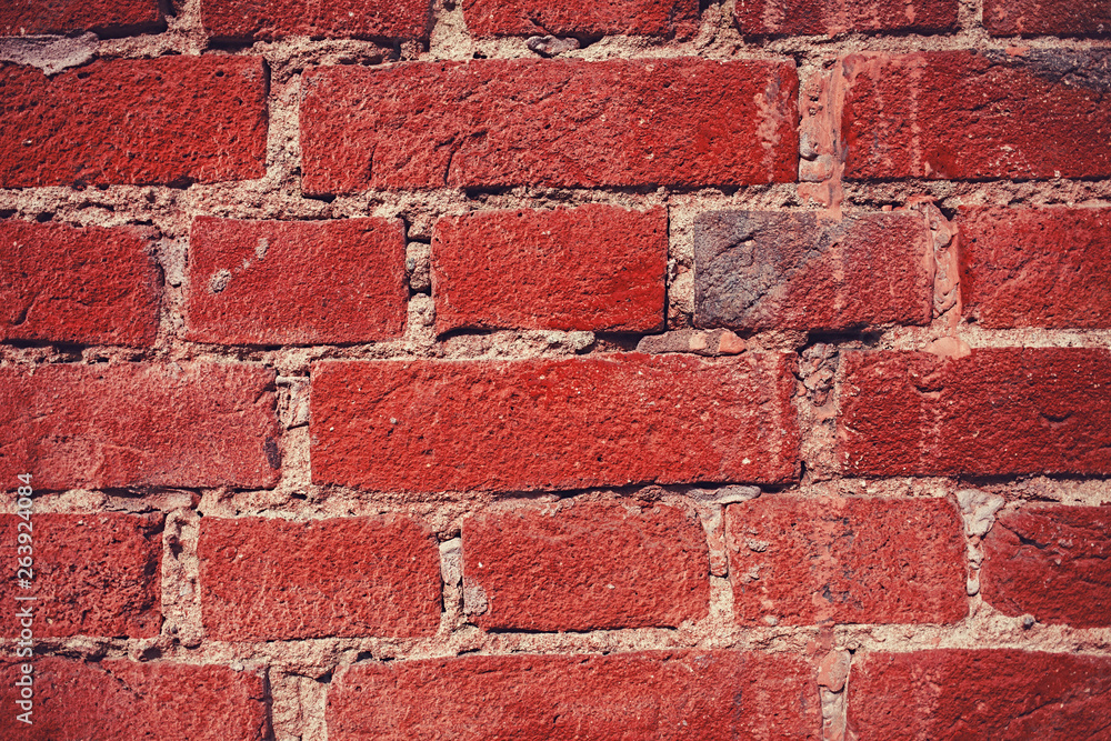 Obraz premium Old grunge red brick wall background 