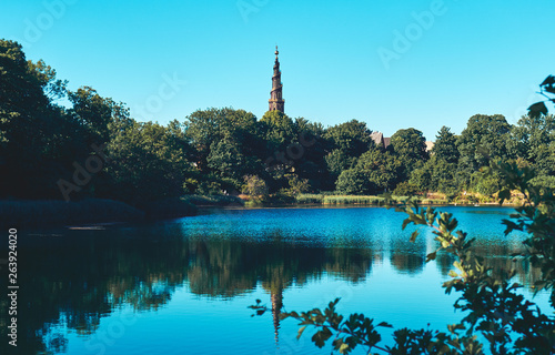 Park and The Church of Our Savior in Copenhagen