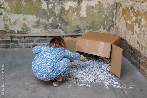 Children enjoying an Easter egg hunt at Shoreditch Town Hall in London. Photo date: Saturday, April 20, 2019. photo