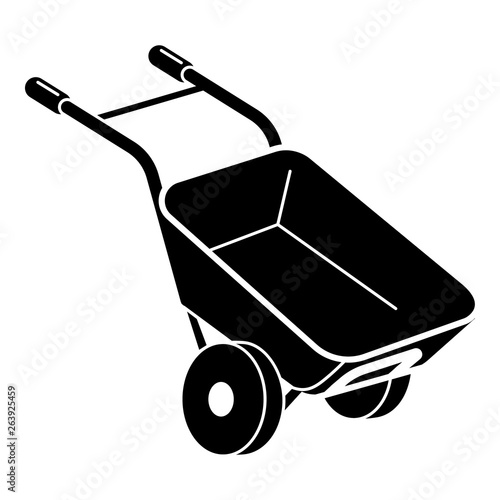 Garden wheelbarrow icon. Simple illustration of garden wheelbarrow vector icon for web design isolated on white background