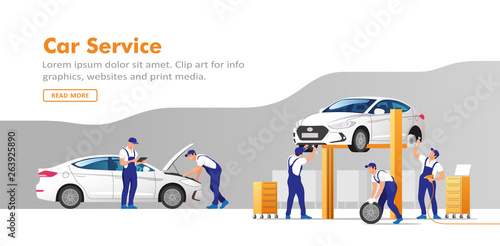 Car service and repair. Vector illustration.