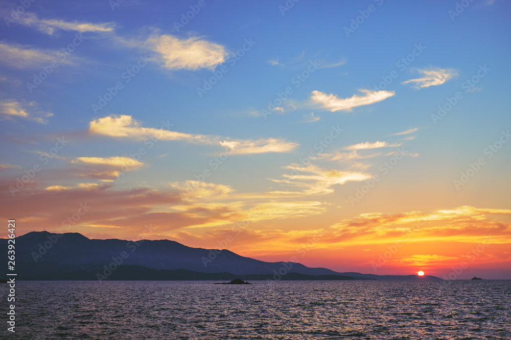 Beautiful landscape. Sunset over the sea. Beautiful landscape. Sunset over the sea.