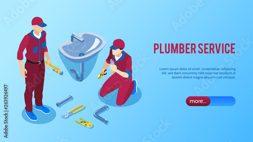  Plumbing Service Horizontal Banner 
