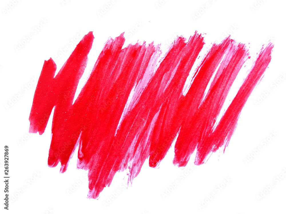 Plakat Abstract watercolor on white background. Red watercolor scribble texture. Red abstract watercolor background. It is a hand drawn.