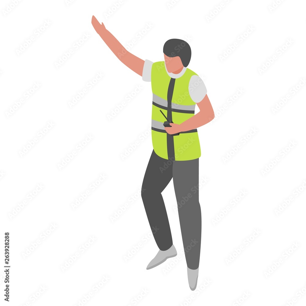 Marine port man icon. Isometric of marine port man vector icon for web design isolated on white background Marine port man icon. Isometric of marine port man vector icon for web design isolated on white background