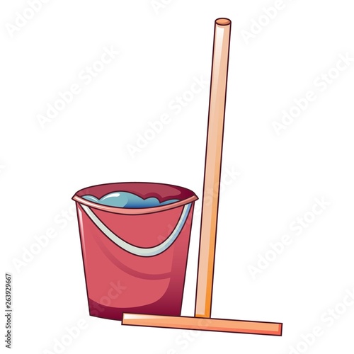 Wood mop icon. Cartoon of wood mop vector icon for web design isolated on white background