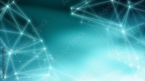 Dots and lines technology presentation concept, abstract background