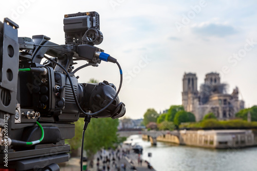 Broadcasting About Notre Dame Cathedral in Paris