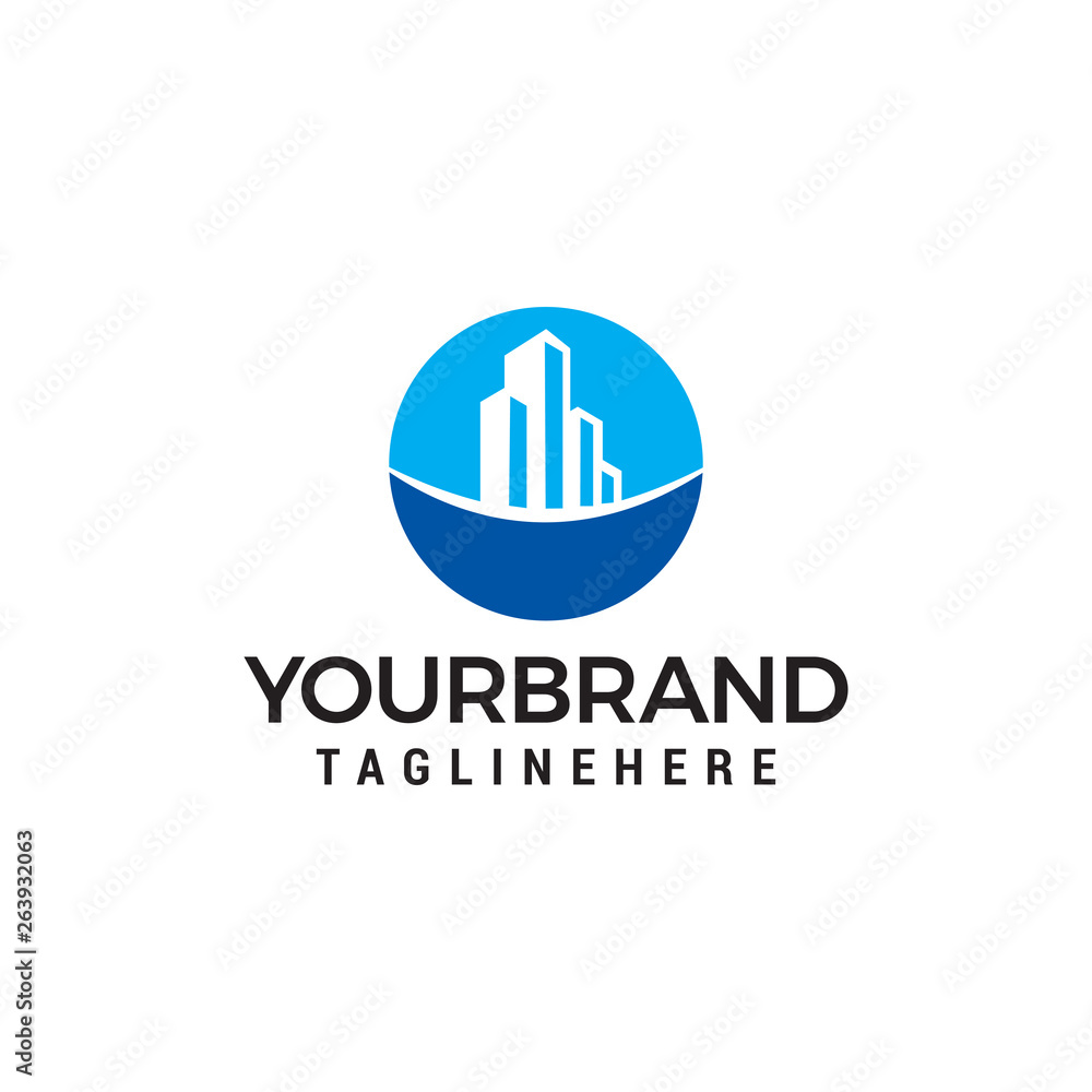 Real estate building logo design concept template vector Real estate building logo design concept template vector