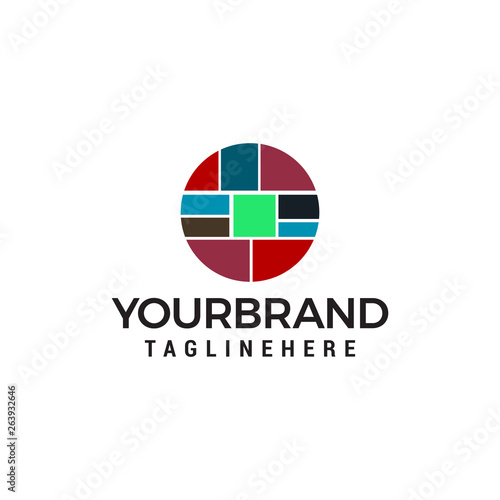 circle wall colorful logo. House painting decor service logo design concept template vector Free Download circle wall colorful logo. House painting decor service logo design concept template vector - GFXLoad