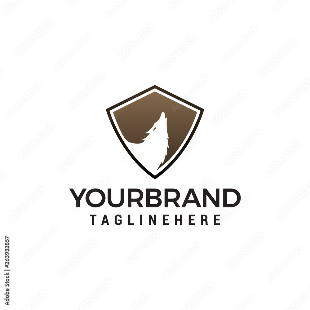 Wolf shield logo. wolf security shield logo design concept template vector Wolf shield logo. wolf security shield logo design concept template vector