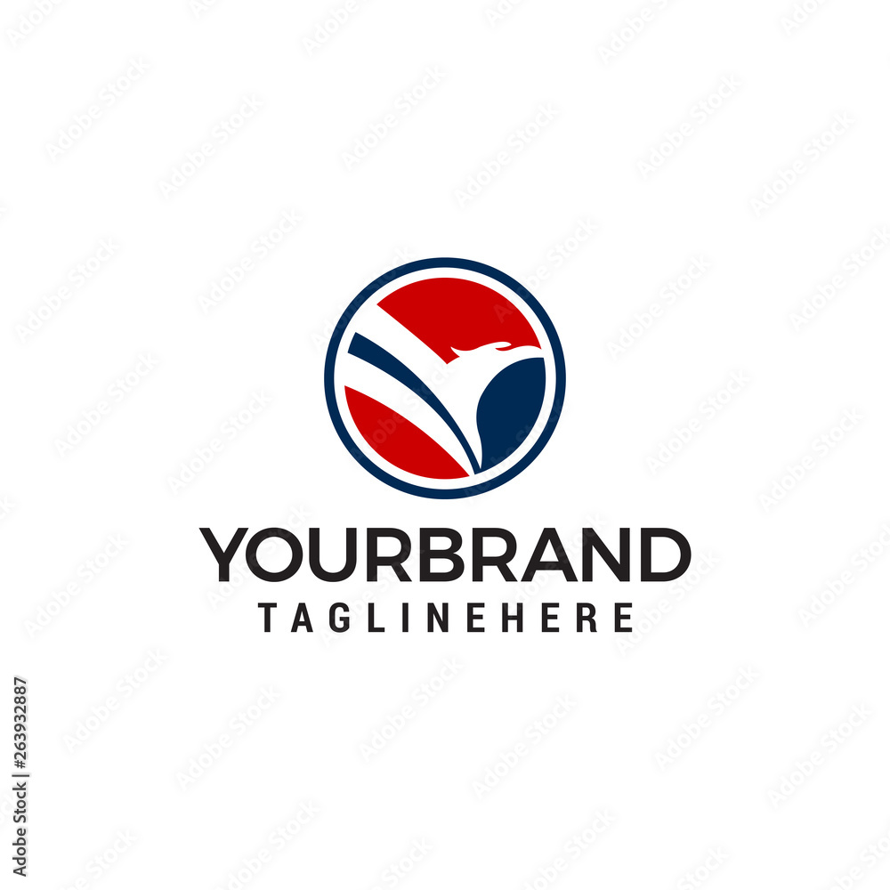 Eagle circle logo design concept template vector Eagle circle logo design concept template vector