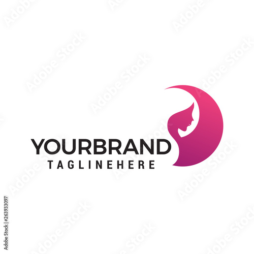 women face beauty logo design concept template vector