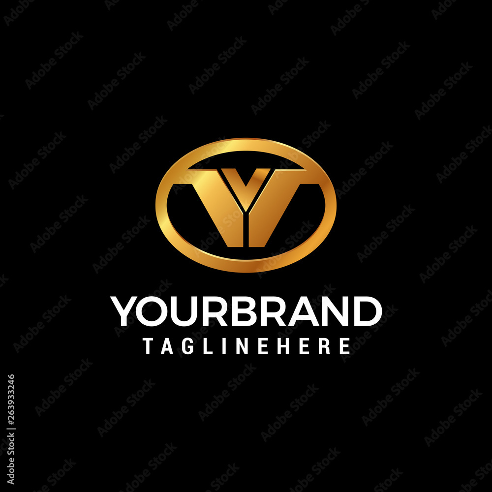 Letter V luxury ovals logo design concept template vector Letter V luxury ovals logo design concept template vector