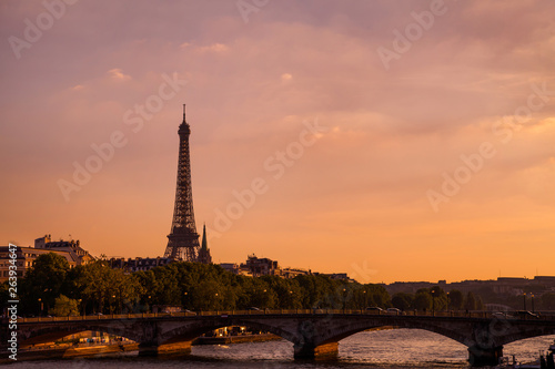 Eiffel tower at sunset