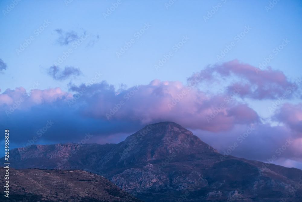 Mountain on the Falasarna beach in Crete