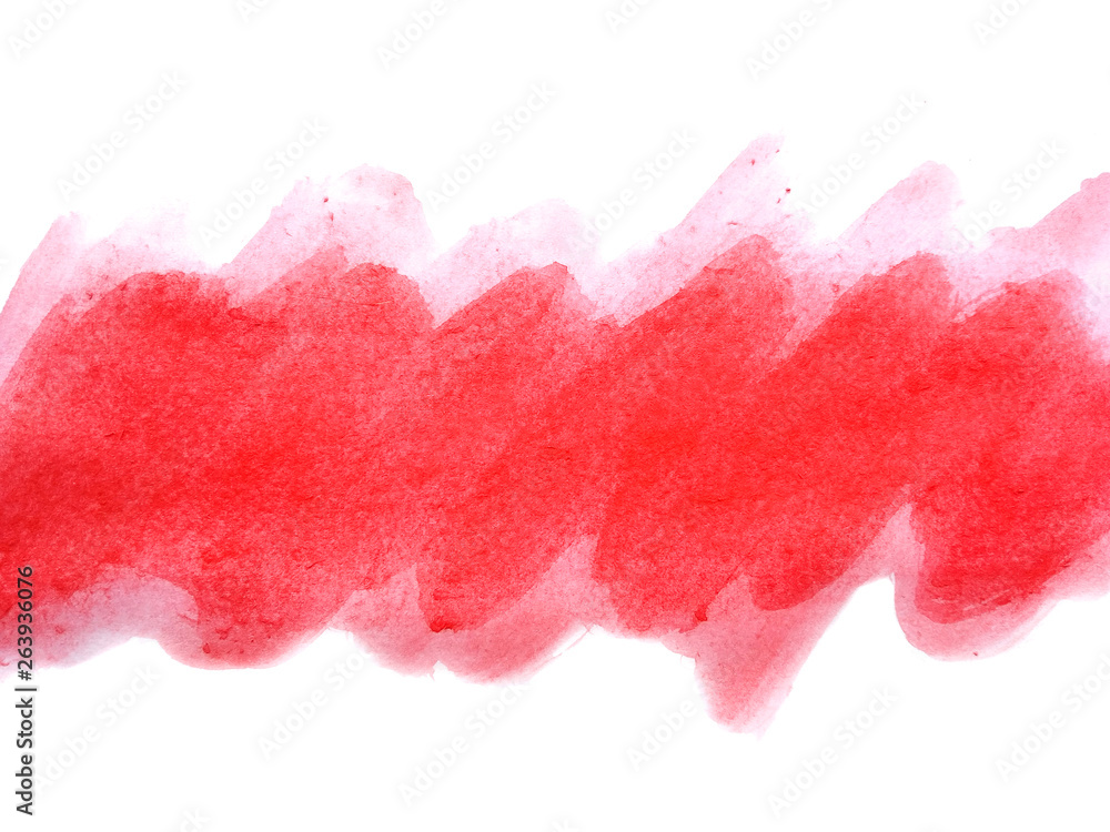 Obraz Abstract watercolor on white background. Red watercolor scribble texture. Red abstract watercolor background. It is a hand drawn.