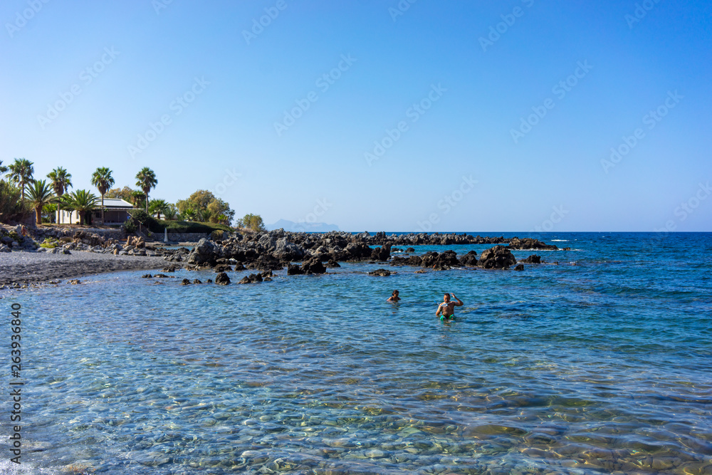 One of the beaches in Crete