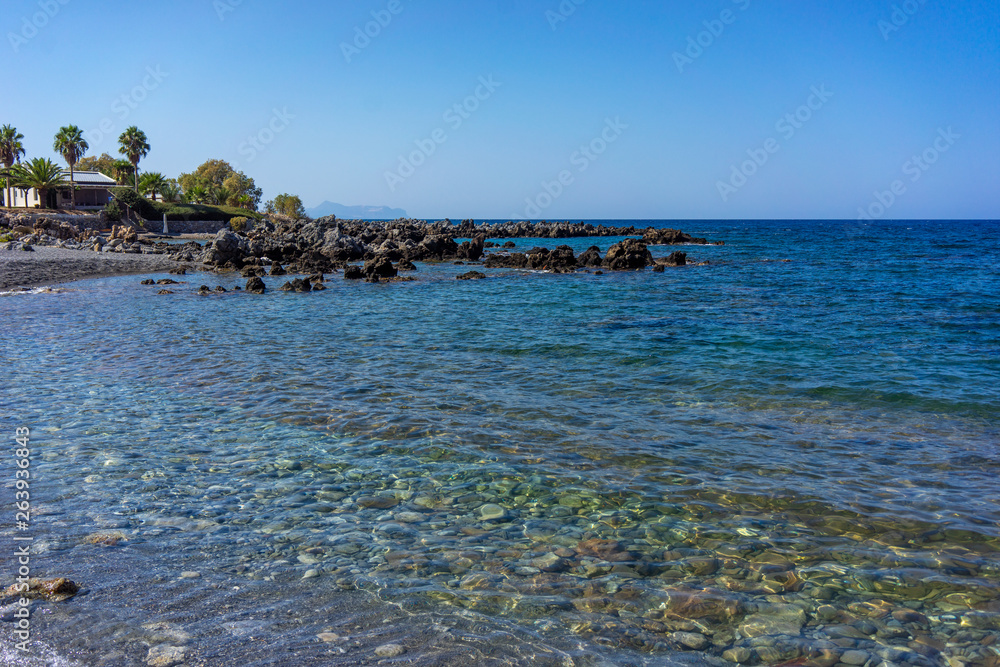 One of the beaches in Crete