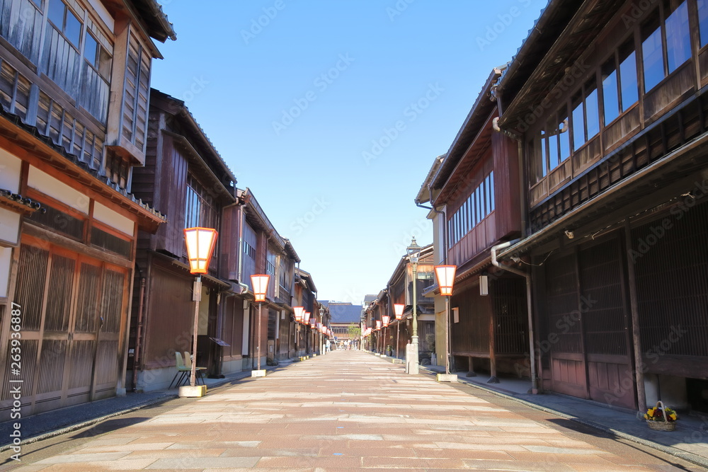 Higashiyama teahouse old house street Kanazawa Japan Higashiyama teahouse old house street Kanazawa Japan