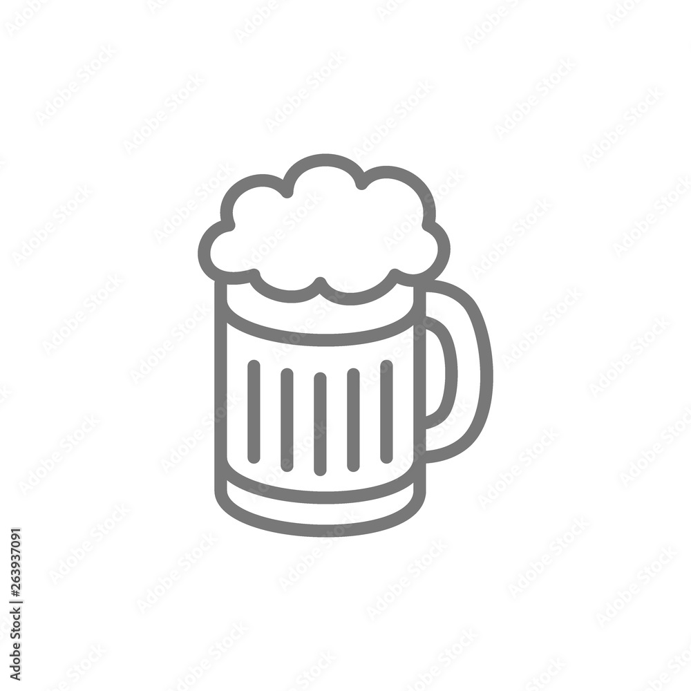 Beer mug line icon.