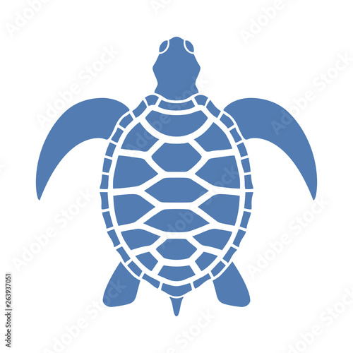 Icon sea turtle. Isolated symbol on white background. Vector illustration