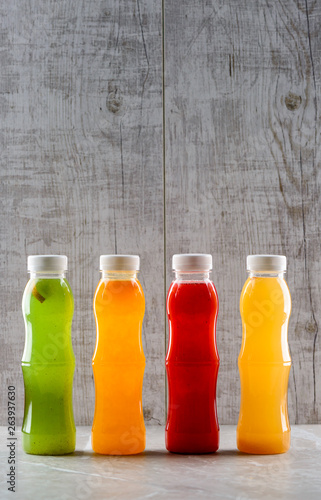 detox collection of drinks with fresh fruit