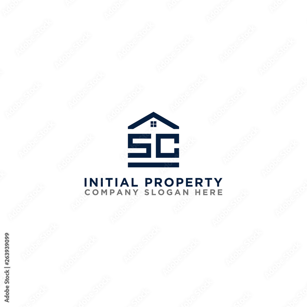 Logo template vector Design, property, real estate with the initials SC - Vector Logo template vector Design, property, real estate with the initials SC - Vector