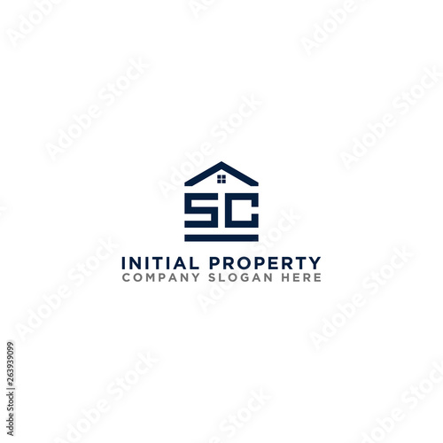 Logo template vector Design, property, real estate with the initials SC - Vector