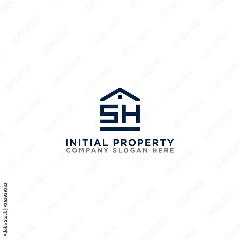 Logo template vector Design, property, real estate with the initials SH - Vector Logo template vector Design, property, real estate with the initials SH - Vector