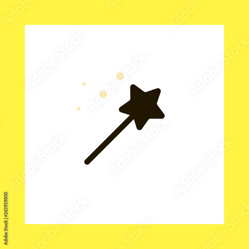 magic wand vector icon. flat design