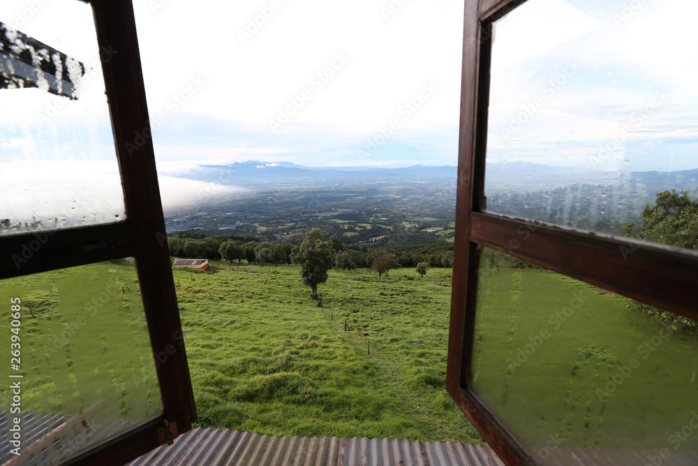 Fototapeta premium Centran Valley throught window