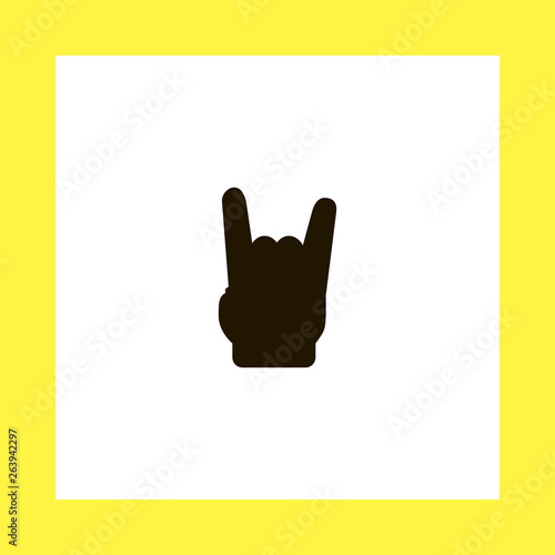 rock and roll hand sign vector icon. flat design