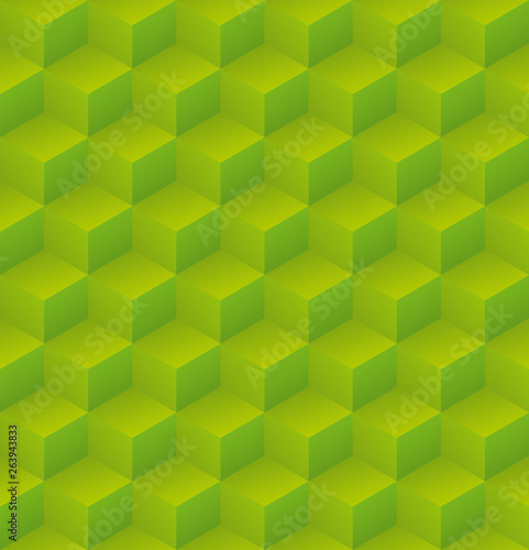 Geometric abstract green cubic pattern