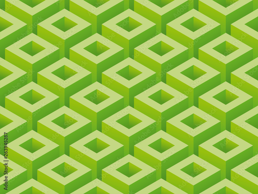 Isometric green abstract background Isometric green abstract background